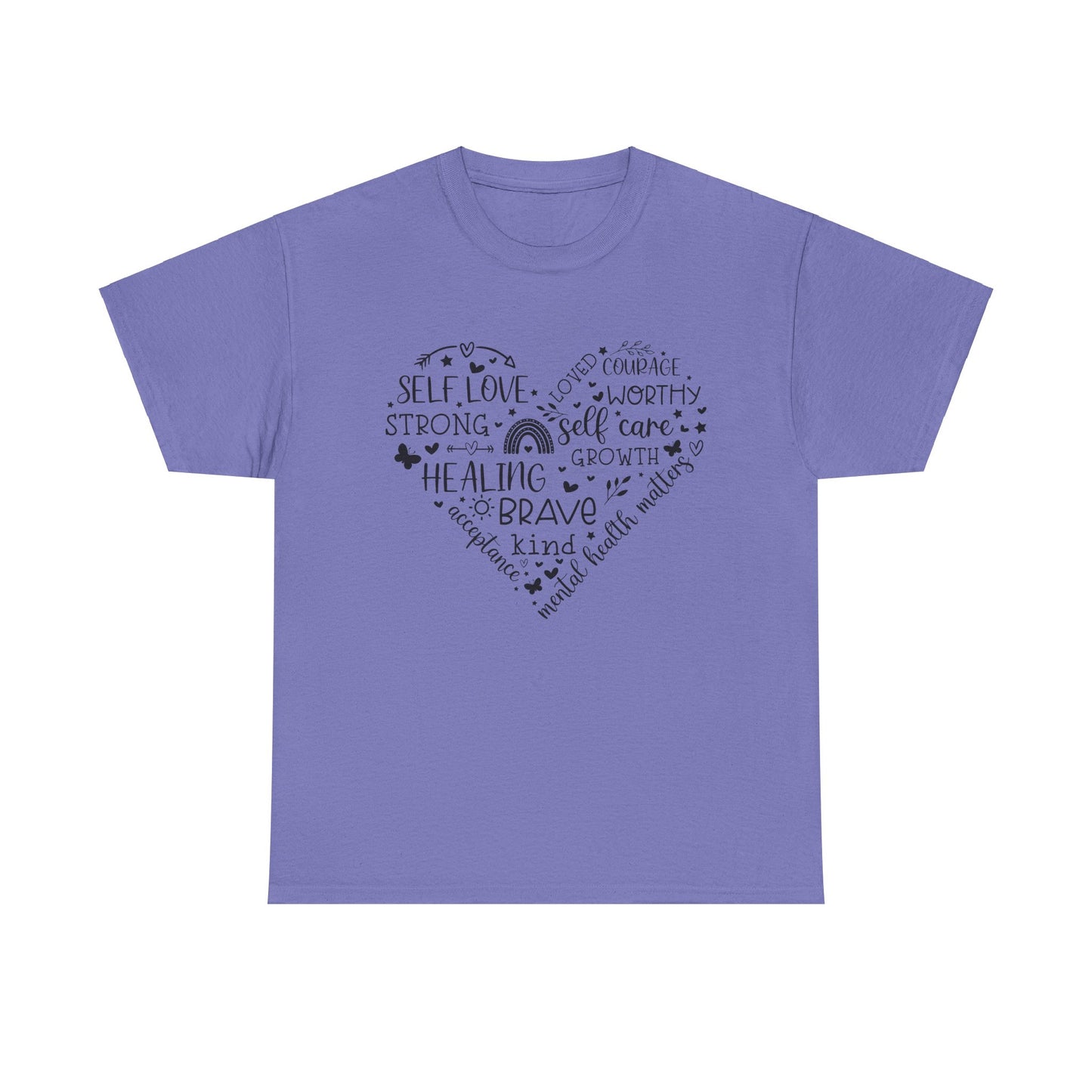 Inspirational Self-Love Unisex Heavy Cotton Tee - Mental Wellness & Courage Design