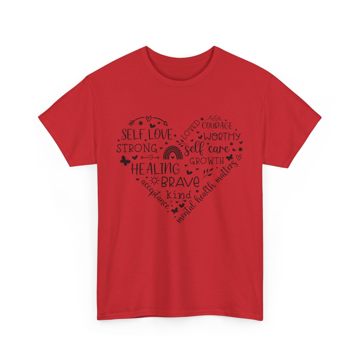 Inspirational Self-Love Unisex Heavy Cotton Tee - Mental Wellness & Courage Design