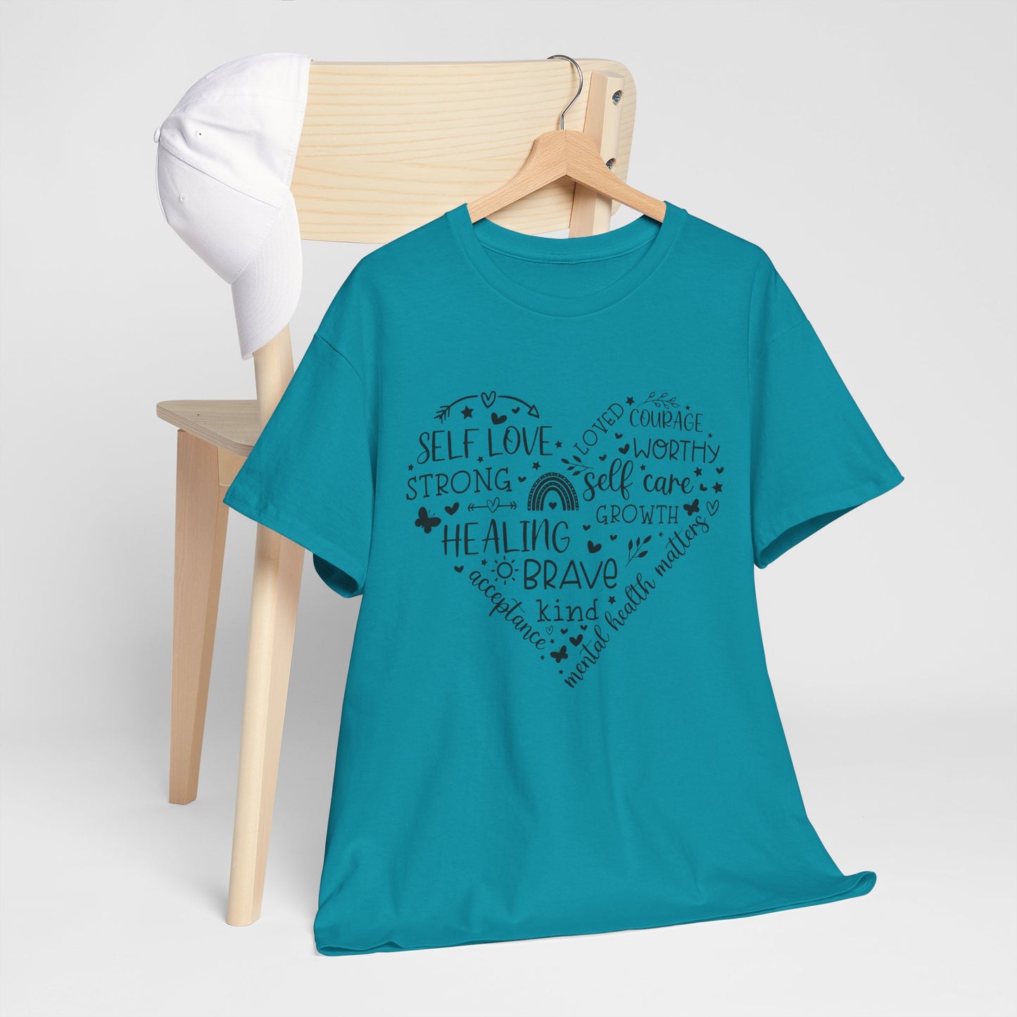 Inspirational Self-Love Unisex Heavy Cotton Tee - Mental Wellness & Courage Design