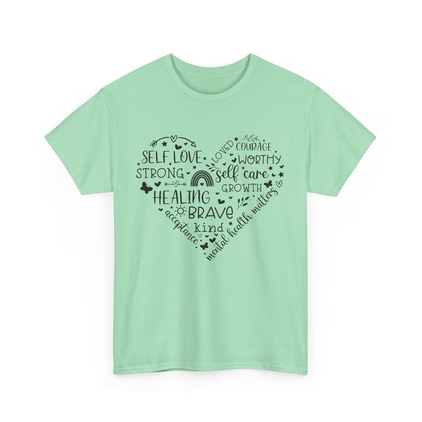 Inspirational Self-Love Unisex Heavy Cotton Tee - Mental Wellness & Courage Design