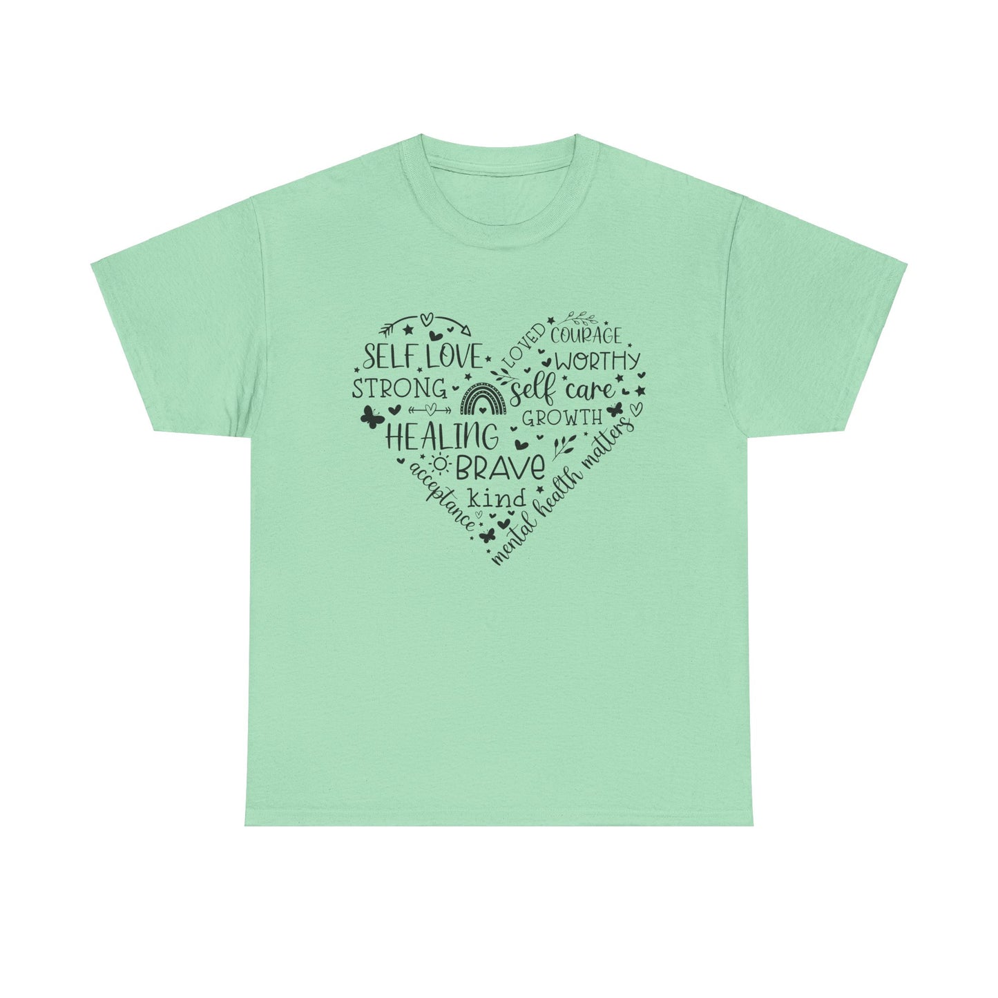 Inspirational Self-Love Unisex Heavy Cotton Tee - Mental Wellness & Courage Design