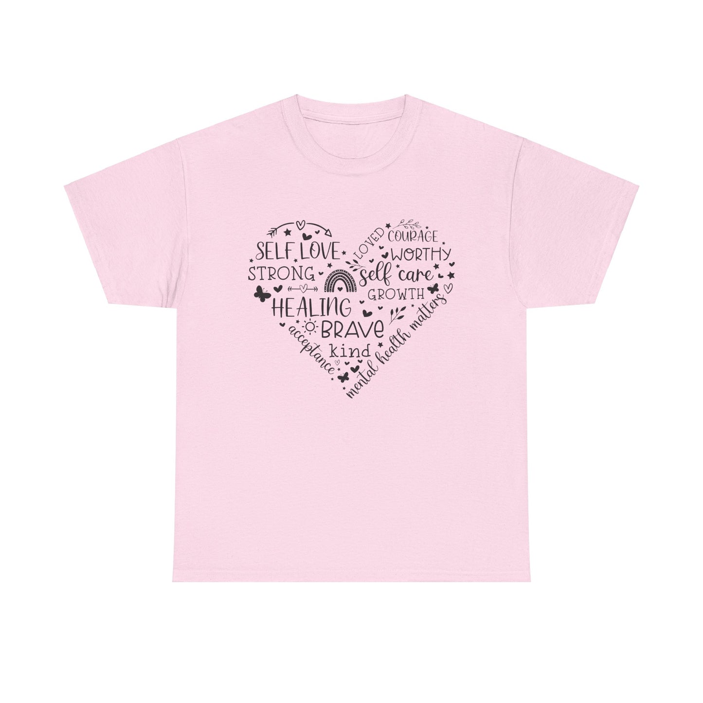 Inspirational Self-Love Unisex Heavy Cotton Tee - Mental Wellness & Courage Design