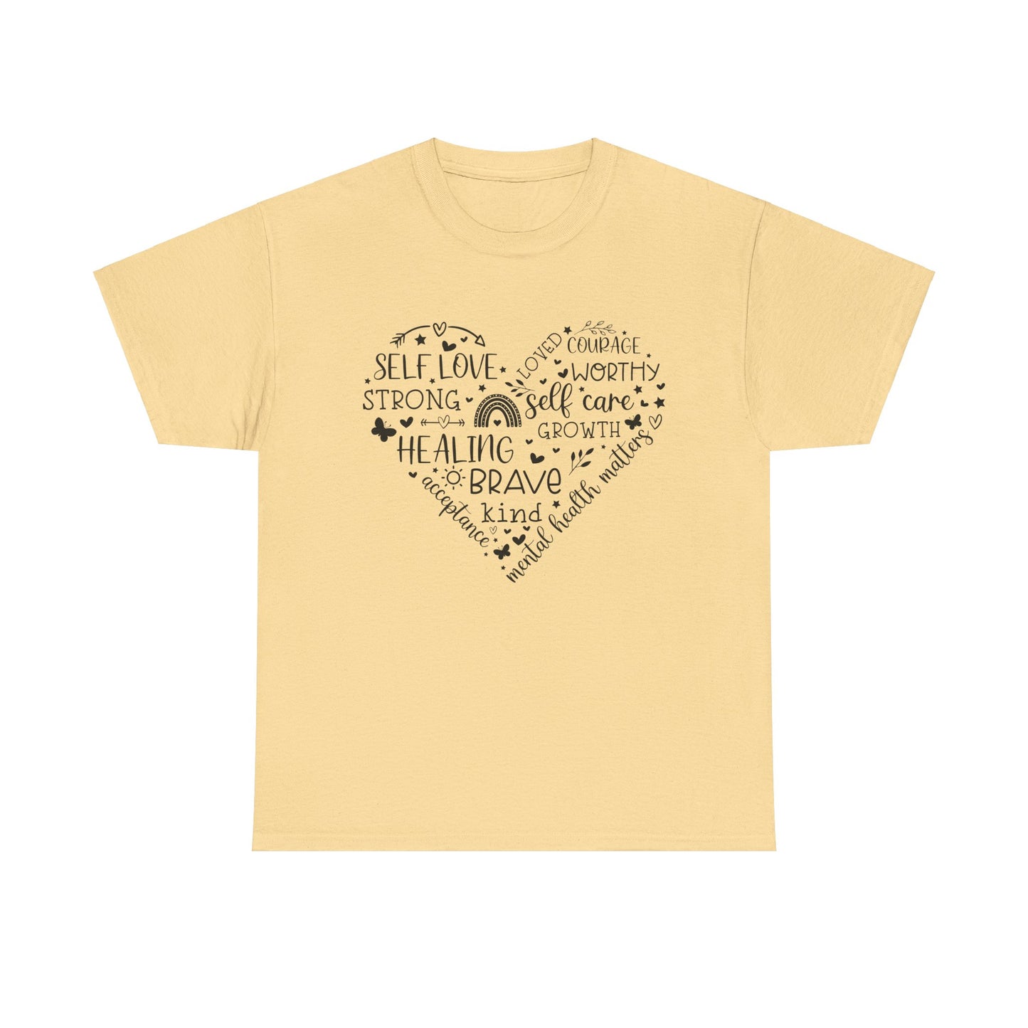 Inspirational Self-Love Unisex Heavy Cotton Tee - Mental Wellness & Courage Design