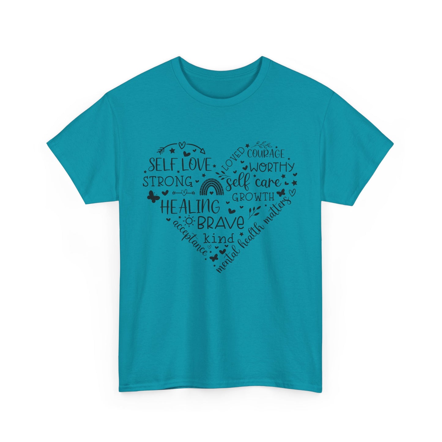 Inspirational Self-Love Unisex Heavy Cotton Tee - Mental Wellness & Courage Design